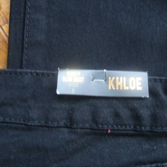 NWT KARDASHIAN Kollection Jeans Khloe Curvy Slim Bootcut Black size 8 - Picture 7 of 11